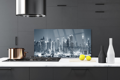 Kitchen Splashback City houses grey