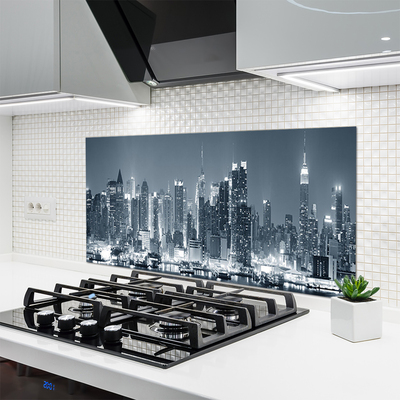 Kitchen Splashback City houses grey