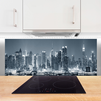 Kitchen Splashback City houses grey