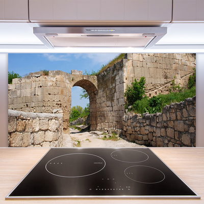 Kitchen Splashback Ruin architecture grey brau