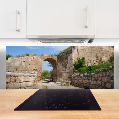 Kitchen Splashback Ruin architecture grey brau