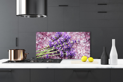 Kitchen Splashback Flowers floral purple