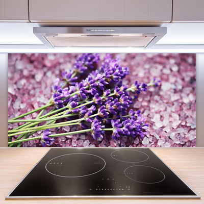 Kitchen Splashback Flowers floral purple