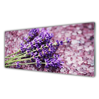 Kitchen Splashback Flowers floral purple