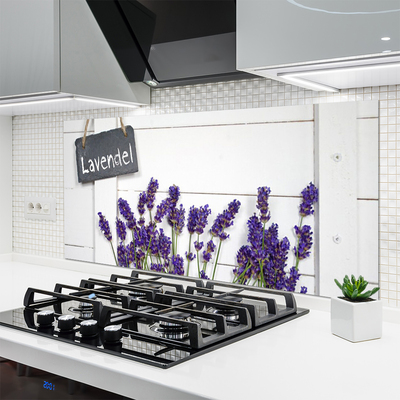 Kitchen Splashback Flowers floral purple