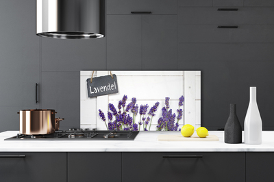 Kitchen Splashback Flowers floral purple