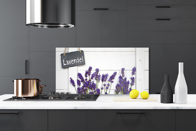 Kitchen Splashback Flowers floral purple