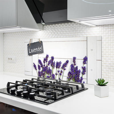 Kitchen Splashback Flowers floral purple