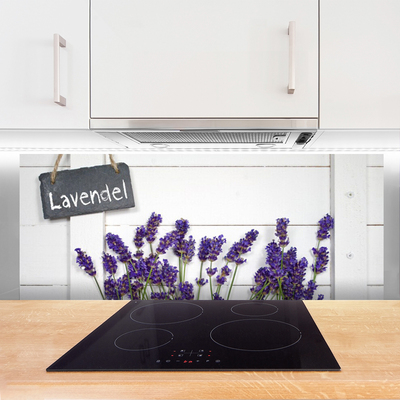 Kitchen Splashback Flowers floral purple