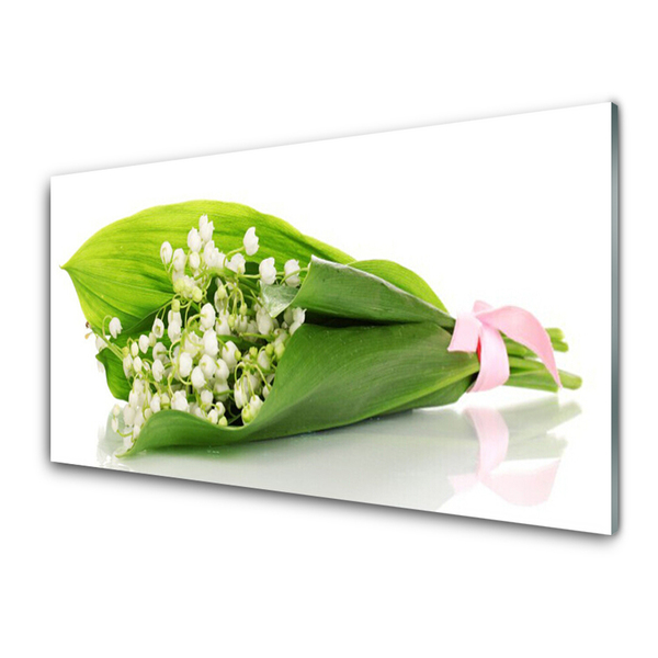 Kitchen Splashback Flowers floral white green