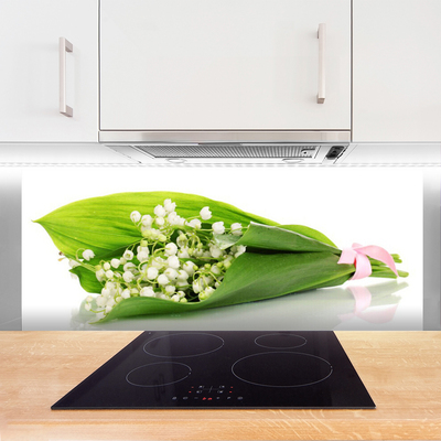 Kitchen Splashback Flowers floral white green