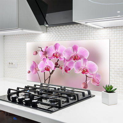 Kitchen Splashback Flowers floral pink