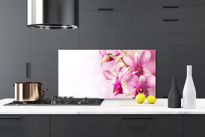 Kitchen Splashback Flowers floral pink