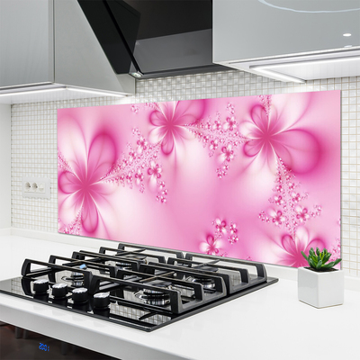 Kitchen Splashback Abstract art pink