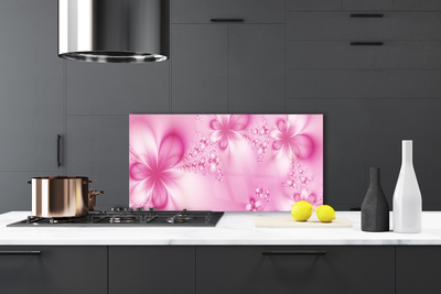 Kitchen Splashback Abstract art pink