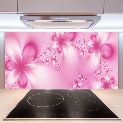 Kitchen Splashback Abstract art pink