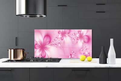 Kitchen Splashback Abstract art pink