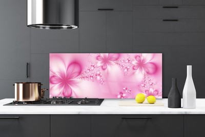 Kitchen Splashback Abstract art pink