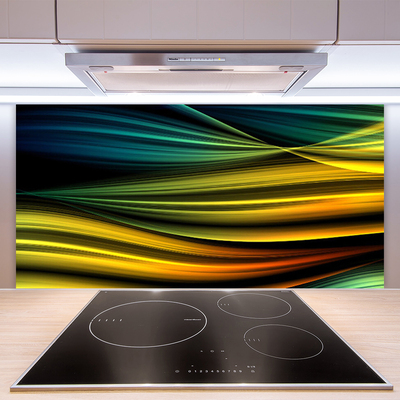 Kitchen Splashback Abstract art blue yellow black