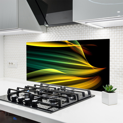 Kitchen Splashback Abstract art blue yellow black green