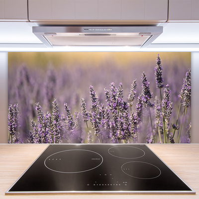 Kitchen Splashback Flowers floral purple