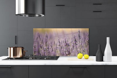 Kitchen Splashback Flowers floral purple