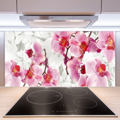 Kitchen Splashback Flowers floral pink