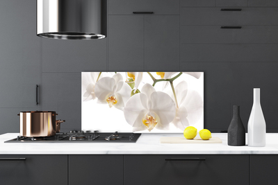 Kitchen Splashback Flowers floral white