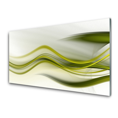 Kitchen Splashback Abstract art green grey white