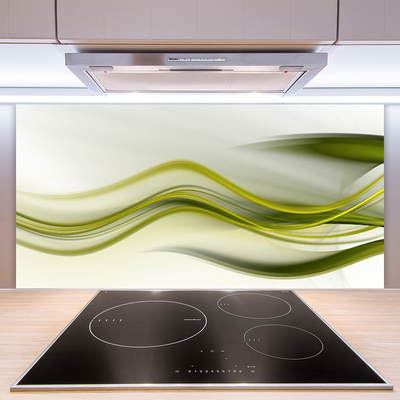 Kitchen Splashback Abstract art green grey white