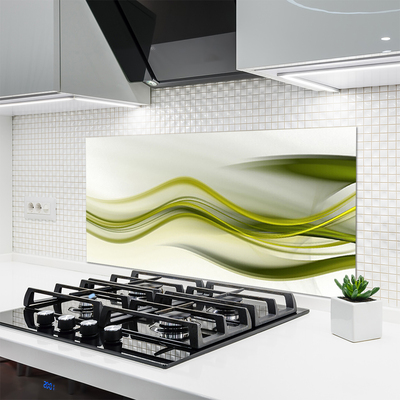 Kitchen Splashback Abstract art green grey white