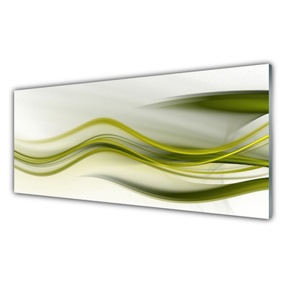 Kitchen Splashback Abstract art green grey white