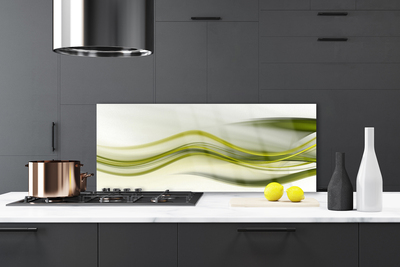 Kitchen Splashback Abstract art green grey white