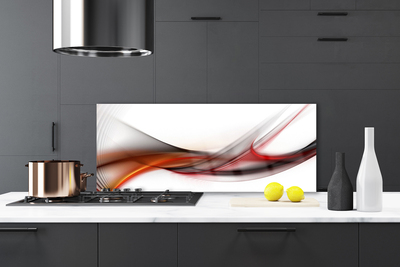 Kitchen Splashback Abstract art yellow brown grey white