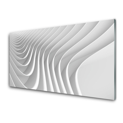 Kitchen Splashback Abstract art white