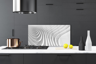 Kitchen Splashback Abstract art white