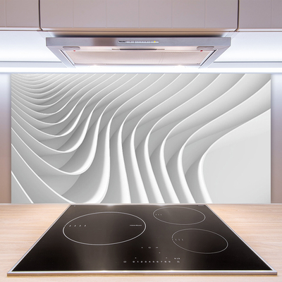 Kitchen Splashback Abstract art white