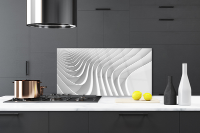 Kitchen Splashback Abstract art white