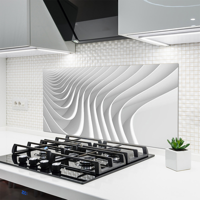 Kitchen Splashback Abstract art white