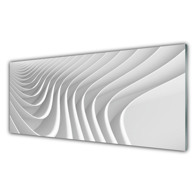 Kitchen Splashback Abstract art white