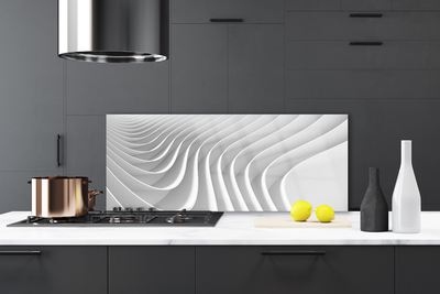 Kitchen Splashback Abstract art white