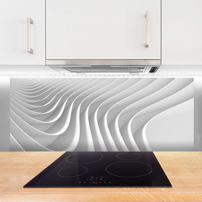 Kitchen Splashback Abstract art white