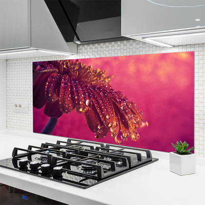 Kitchen Splashback Tree floral red