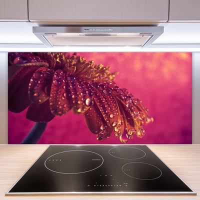 Kitchen Splashback Tree floral red