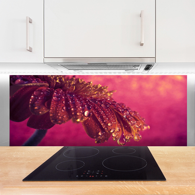 Kitchen Splashback Tree floral red