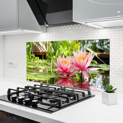 Kitchen Splashback Flowers floral pink