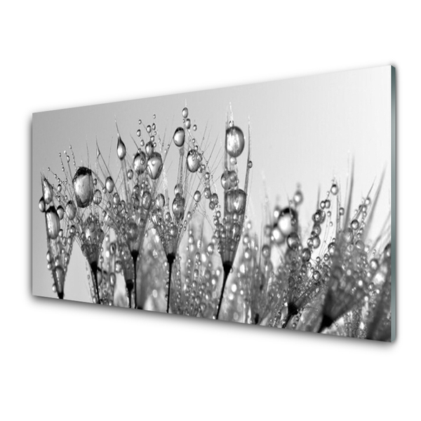 Kitchen Splashback Abstract floral grey