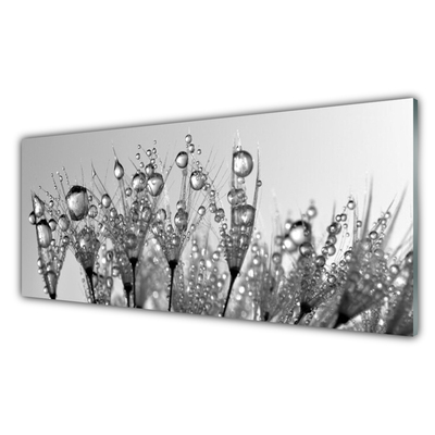 Kitchen Splashback Abstract floral grey