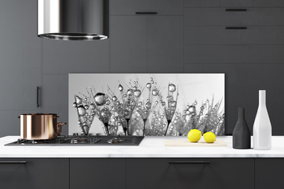 Kitchen Splashback Abstract floral grey