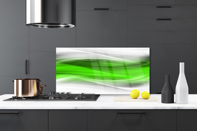 Kitchen Splashback Abstract art green grey white